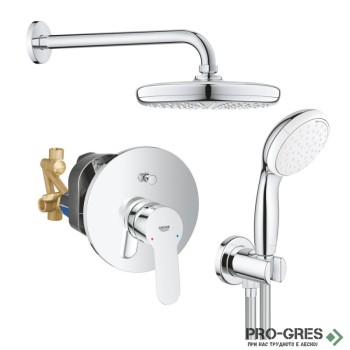 Душ комплект за вграждане, BauEdge, Grohe 26412000+26406003+29079000