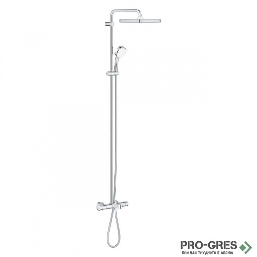 Термостатна душ система с издължено окачване, New Tempesta Cosmopolitan 250, Grohe 26 691 000