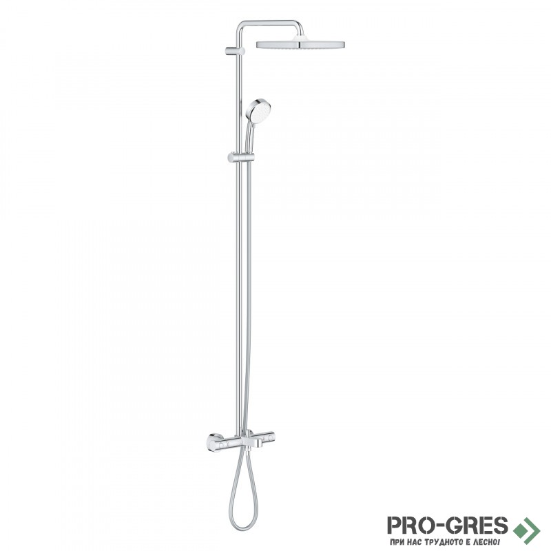 Термостатна душ система с издължено окачване, New Tempesta Cosmopolitan 250, Grohe 26 691 000