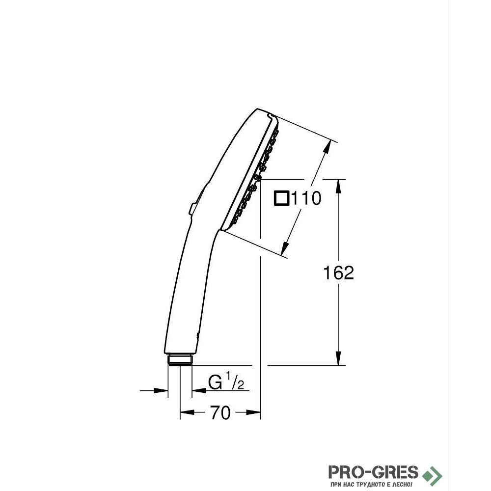 Ръчен душ, с 2 струи, Grohe ,Tempesta Cube 110267462433
