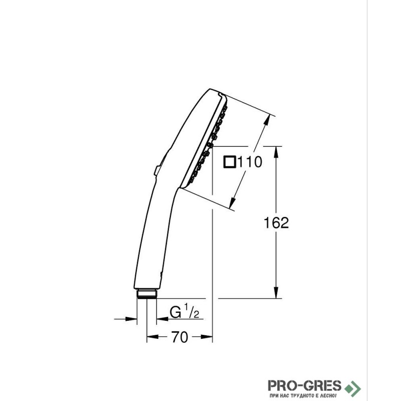 Ръчен душ, с 2 струи, Grohe ,Tempesta Cube 110267462433