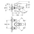 Смесител за вана/душ, тръбно окачване и смесител за мивка, хром GROHE BAULOOP 23602001/27853001/23762001