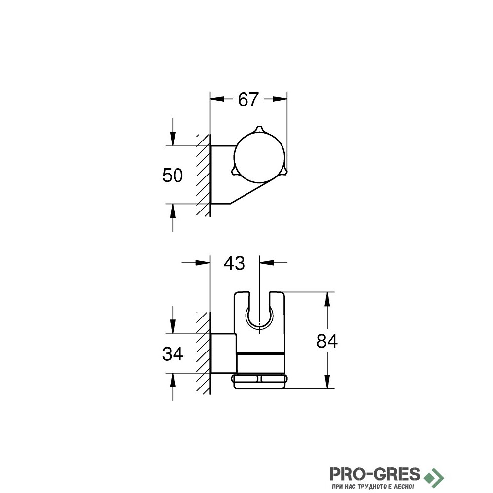 Стенно окачване за душ, New Tempesta, Grohe 275952431