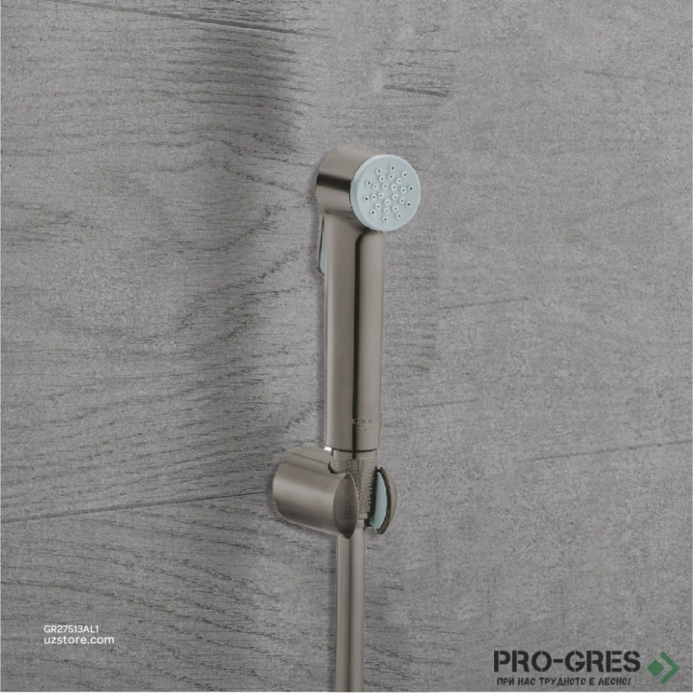 Флипер комплект с държач и шлаух 125см Brushed Hard Graphite Tempesta, Grohe 27513AL1