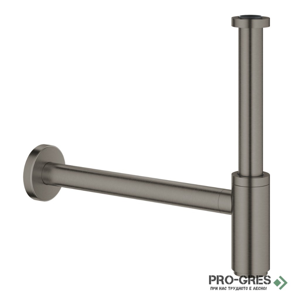 Декоративен овален сифон за мивка Brushed Hard Graphite Grohe 28912AL0