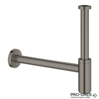 Декоративен овален сифон за мивка Brushed Hard Graphite Grohe 28912AL0 