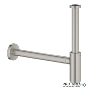 Декоративен овален сифон за мивка SuperSteel Grohe 28912DC0
