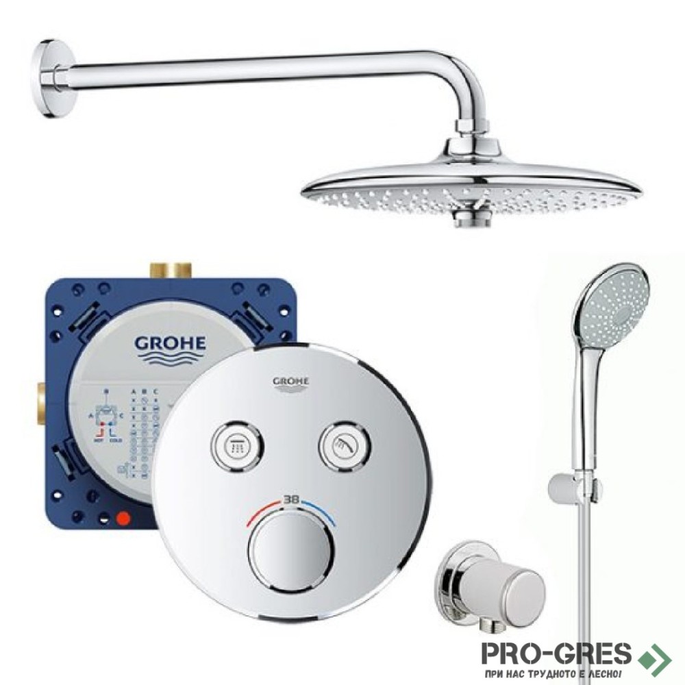 Комплект с термостатен смесител за вграждане, GROHTHERM SMARTCONTROL/Tempesta Grohe 29 119 000