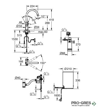 Смесител за кухня, с бойлер, Red Duo, Grohe 30083KS1