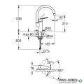 Смесител за кухня, черен мат, С-чучур, Eurosmart, Grohe 332022433