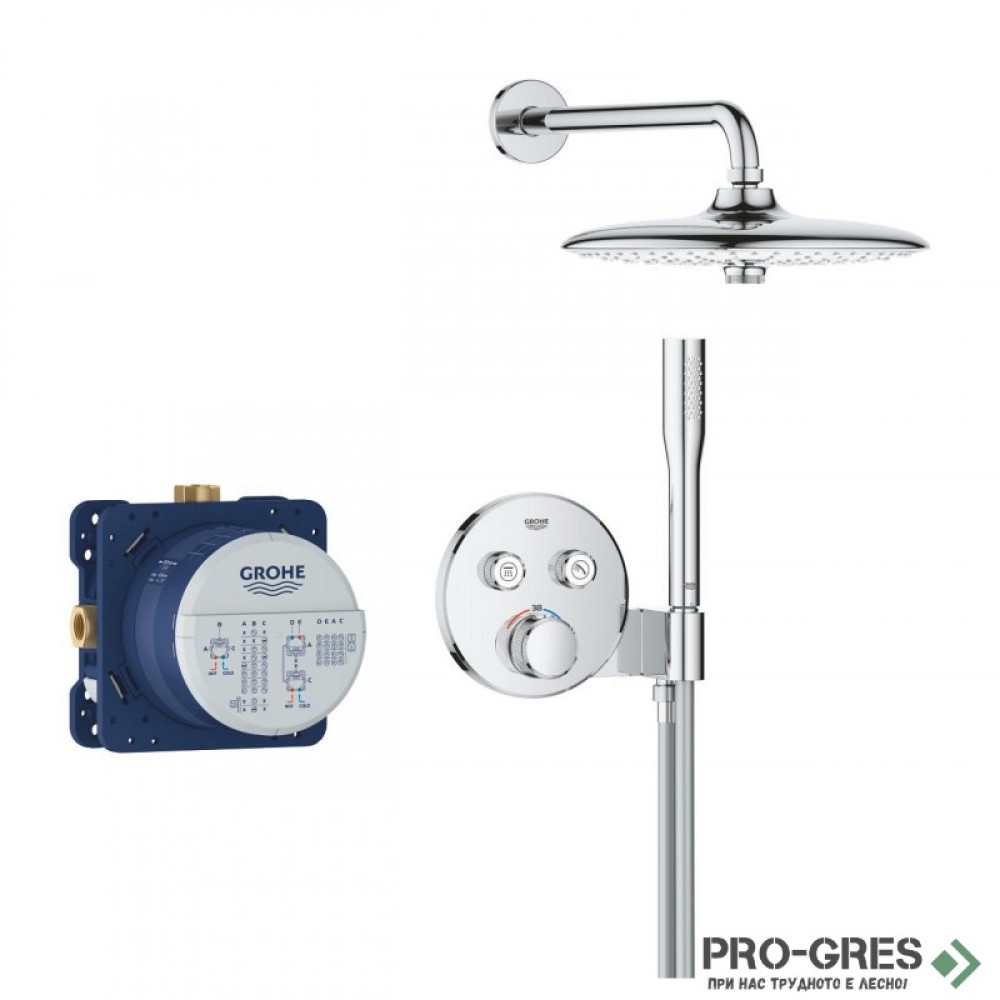 Душ комплект за вграждане, Grohtherm SmartControl с Euphoria 260, Grohe 34 867 000
