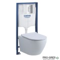 Структура за вграждане,бутон хром Grohe с конзолна тоалетна Cascada по избор