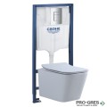 Структура за вграждане,бутон хром Grohe с конзолна тоалетна Cascada по избор
