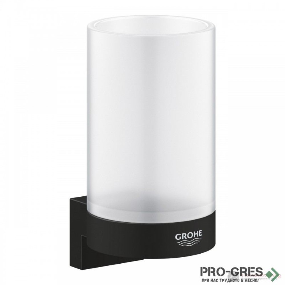 Чаша + държач, черен мат, Grohe 41 217 KF0