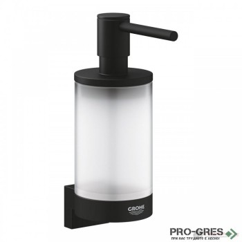 Дозатор + държач за течен сапун, Phantom Black, Grohe SELECTION 41217KF0 + 41218KF0