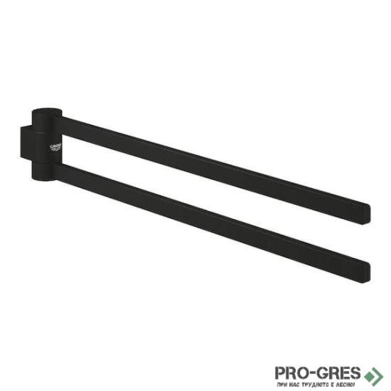 Двойна закачалка за хавлий, черен мат, Grohe SELECTION 41219KF0