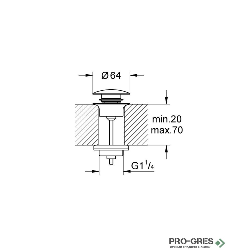 Клик-клак сифон за мивка SuperSteel Grohe 65807DC0