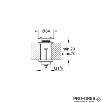 Клик-клак сифон за мивка Brushed cool sunrise Grohe 65807GN0