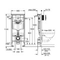 Структура за вграждане,бутон хром Grohe с конзолна тоалетна Cascada по избор
