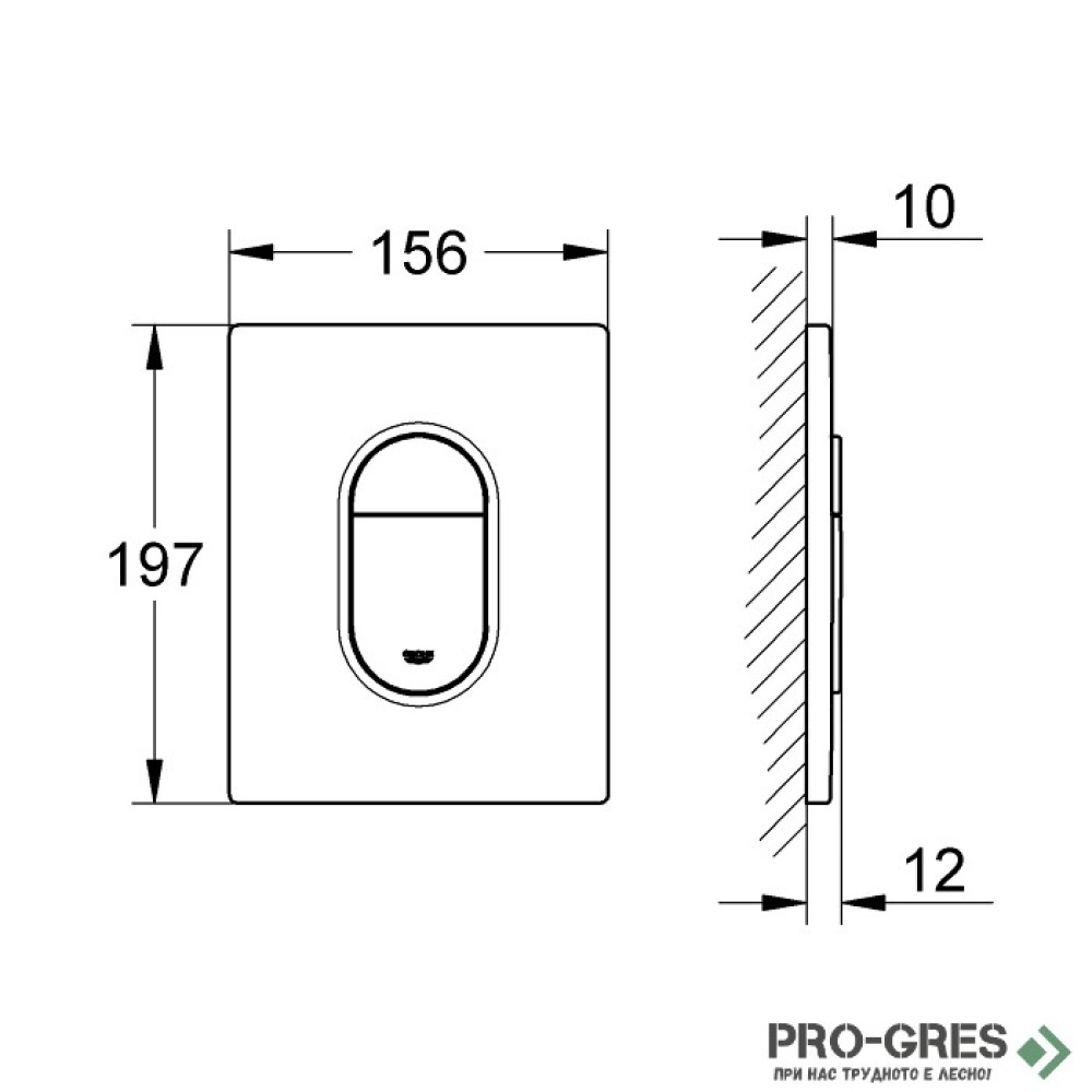 Бутон за структура, черен мат, Arena Cosmopolitan, Grohe 38844 KF0