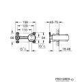 Комплект Стенен смесител с тяло за вграждане, М-размер,Brushed Hard Graphite Essence, Grohe 29192AL1