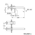 Комплект Стенен смесител с тяло за вграждане, L-размер,Brushed Hard Graphite Essence, Grohe 29193AL1