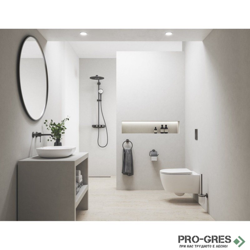 Комплект Стенен смесител с тяло за вграждане, L-размер,Brushed Hard Graphite Essence, Grohe 29193AL1