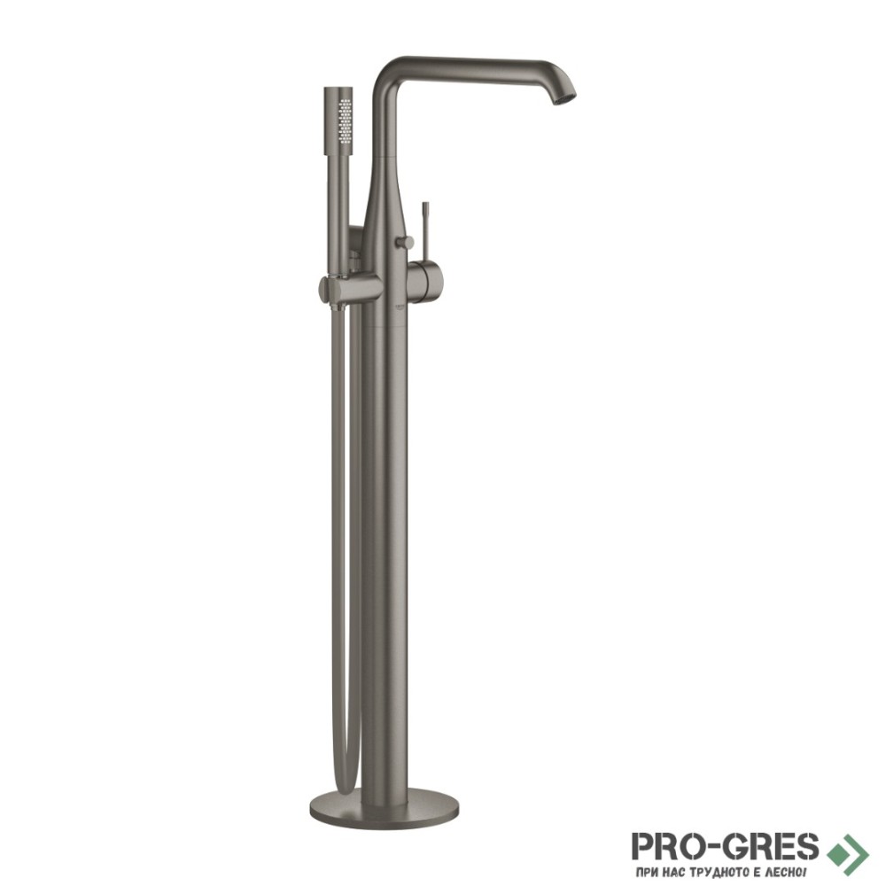Смесител за вана с ръчен душ,подов монтаж,BRUSHED Hard Graphite, Esence Grohe 23491AL1