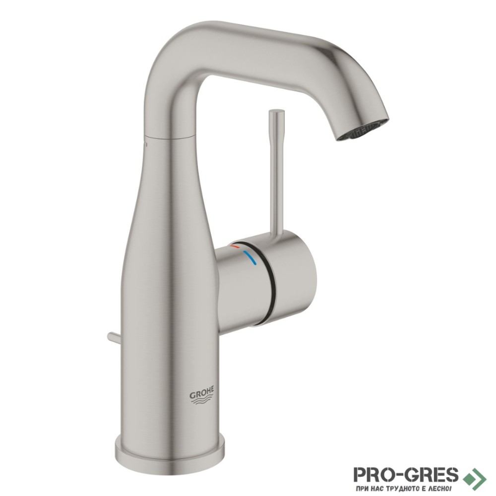 Смесител за мивка М-размер с витло ,SuperSteel GROHE ESSENCE 24173DC1