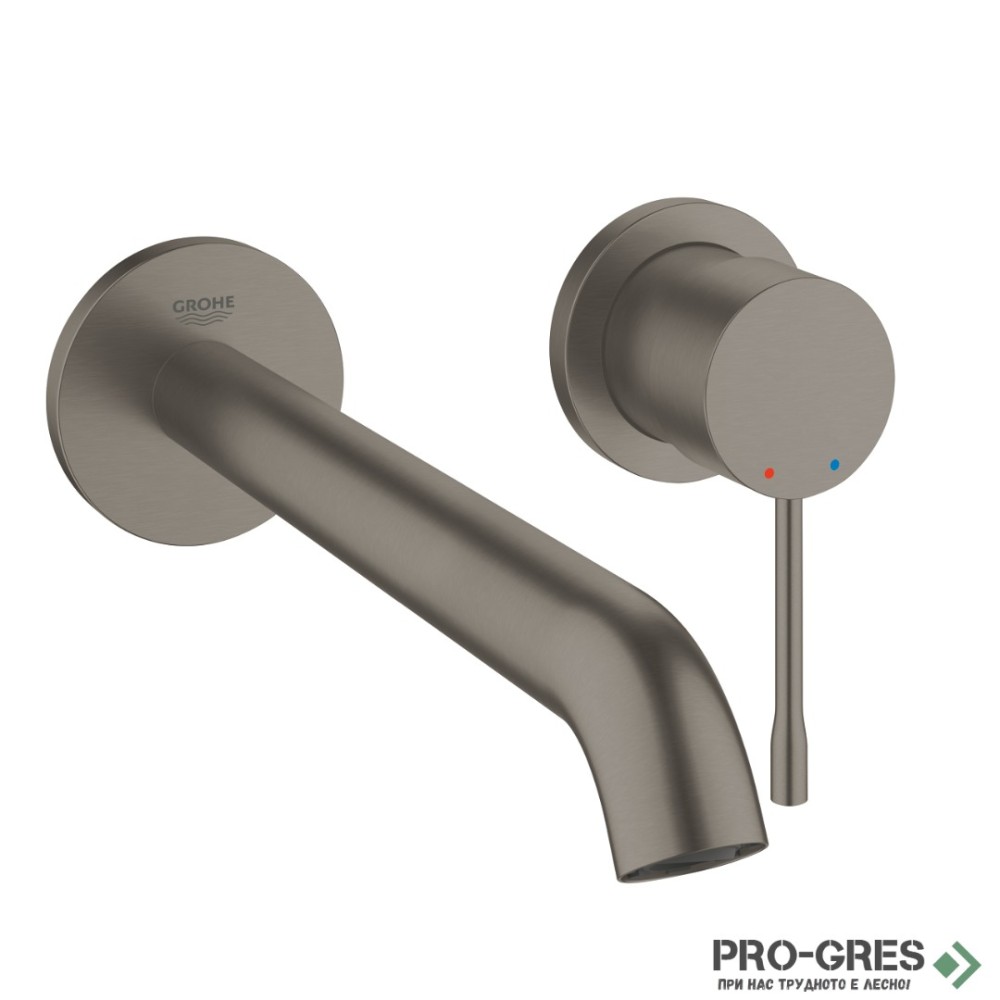 Комплект Стенен смесител с тяло за вграждане, L-размер,Brushed Hard Graphite Essence, Grohe 29193AL1