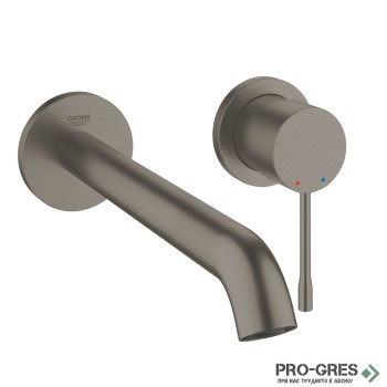 Комплект Стенен смесител с тяло за вграждане, L-размер,Brushed Hard Graphite Essence, Grohe 29193AL1