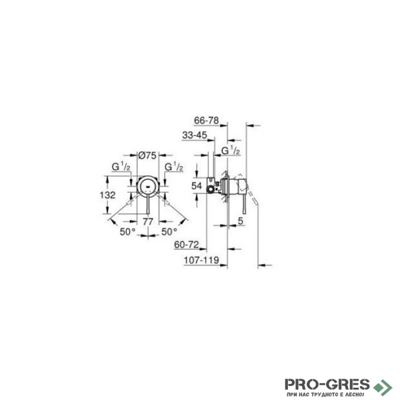 Смесител за вграждане комплект с вградено тяло Brushed Hard Graphite Grohe Essence 29197AL0