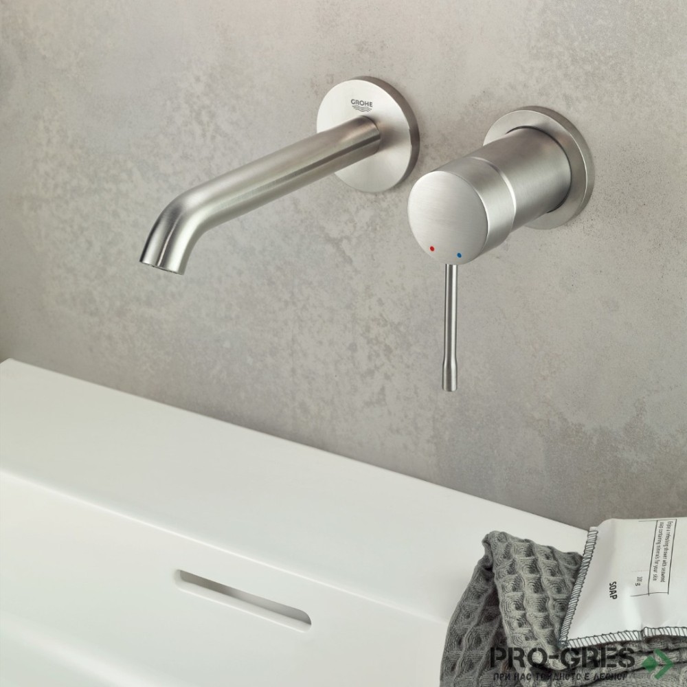 Комплект Стенен смесител с тяло за вграждане, L-размер,SuperSteel Essence, Grohe 29193DC1