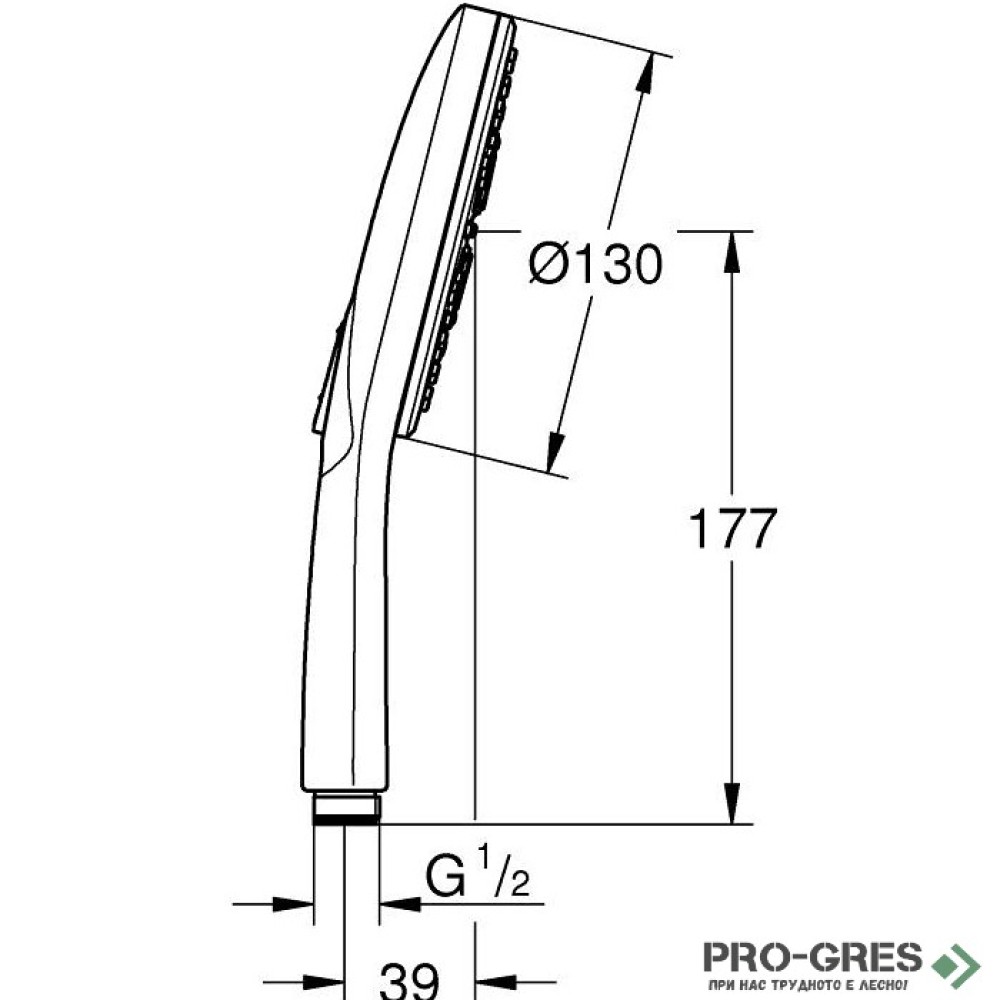 Душ  за вграждане, едноръкохватков ,черен мат, Grohe  ESSENCE/RSH MONO