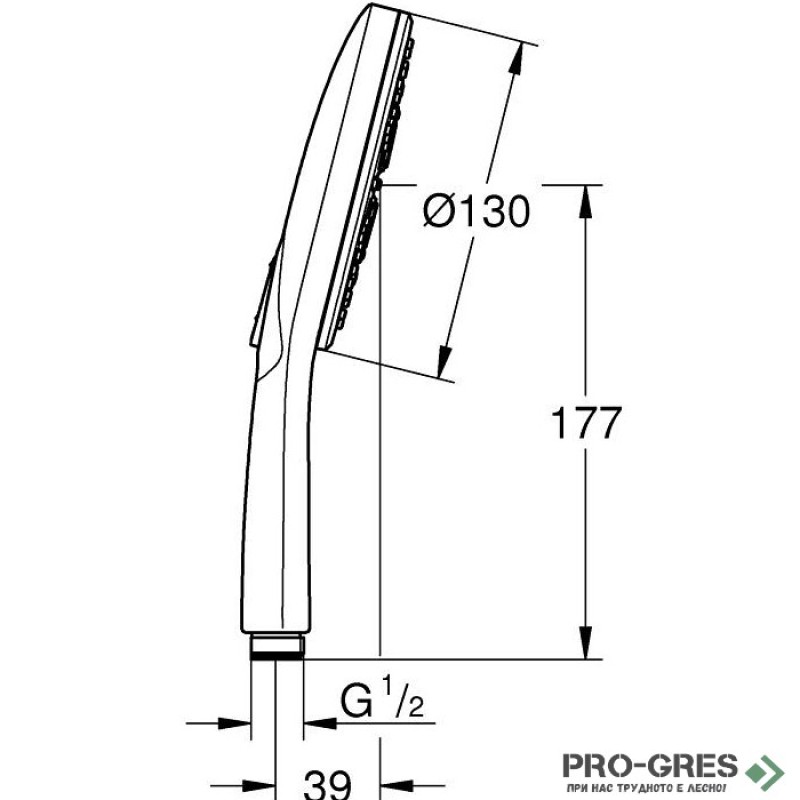 Душ  за вграждане, едноръкохватков ,черен мат, Grohe  ESSENCE/RSH MONO