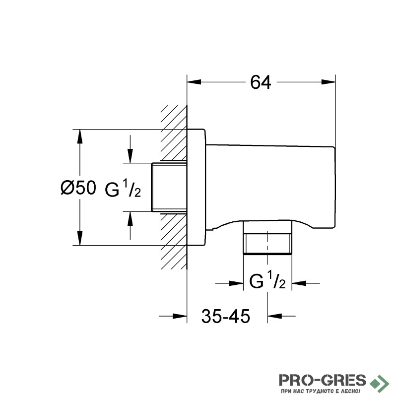 Душ  за вграждане, едноръкохватков ,черен мат, Grohe  ESSENCE/RSH MONO