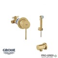 Хигиенен душ за вграждане, комплект,драскано/злато ,BRUSHED COOL SUNRISE ,Grohe,Essence/Tempesta - F