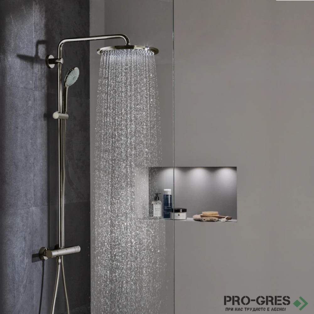 Душ система с термостатен смесител,Brushed Hard Graphite GROHE EUPHORIA 310 26075AL0