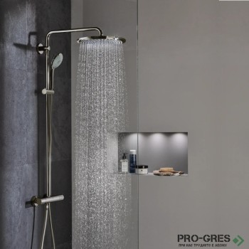 Душ система с термостатен смесител,Brushed Hard Graphite GROHE EUPHORIA 310 26075AL0