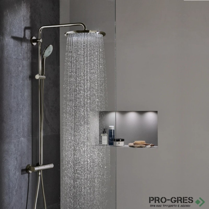 Душ система с термостатен смесител,Brushed Hard Graphite GROHE EUPHORIA 310 26075AL0