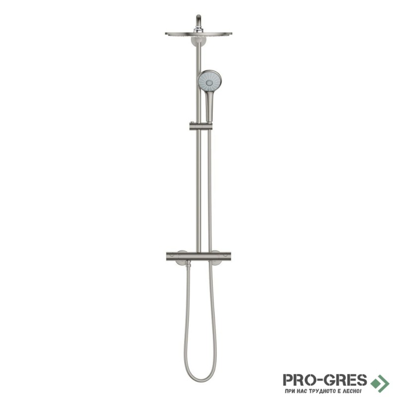 Душ система с термостатен смесител,SuperSteel GROHE EUPHORIA 310  26075DC0