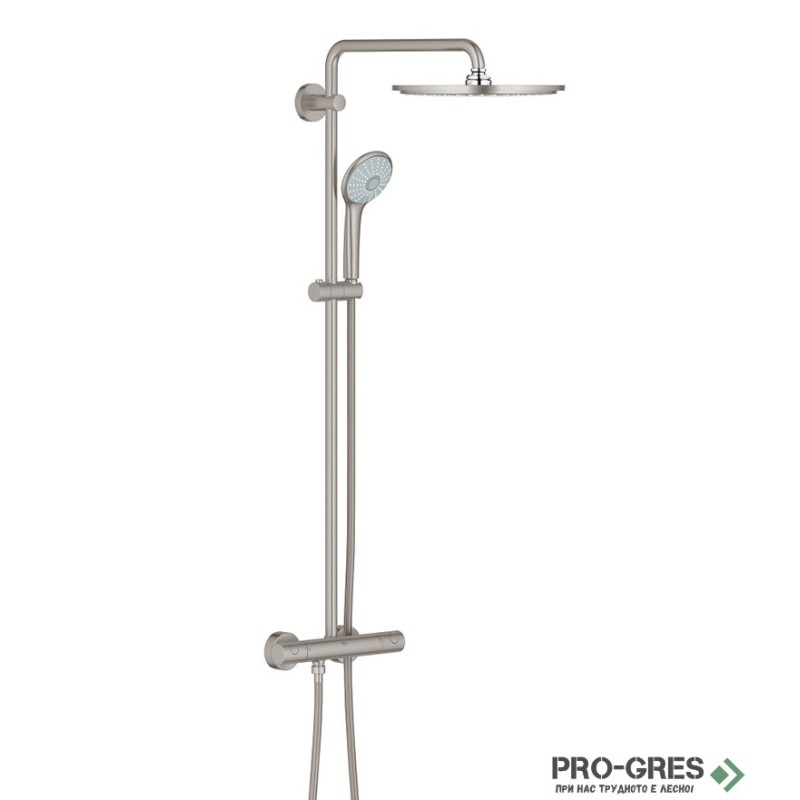 Душ система с термостатен смесител,SuperSteel GROHE EUPHORIA 310  26075DC0