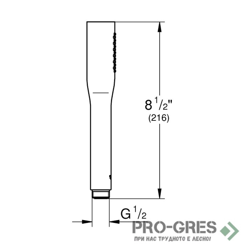 Ръчен душ с 1 струя, черен мат, Euphoria Cosmopolitan Stick, Grohe 22126KF