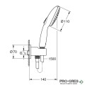 Душ  за вграждане, черен мат, Grohe  EUROSMART / TEMPESTA