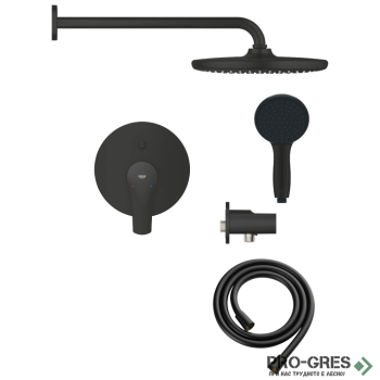 Душ  за вграждане, черен мат, Grohe  EUROSMART / TEMPESTA
