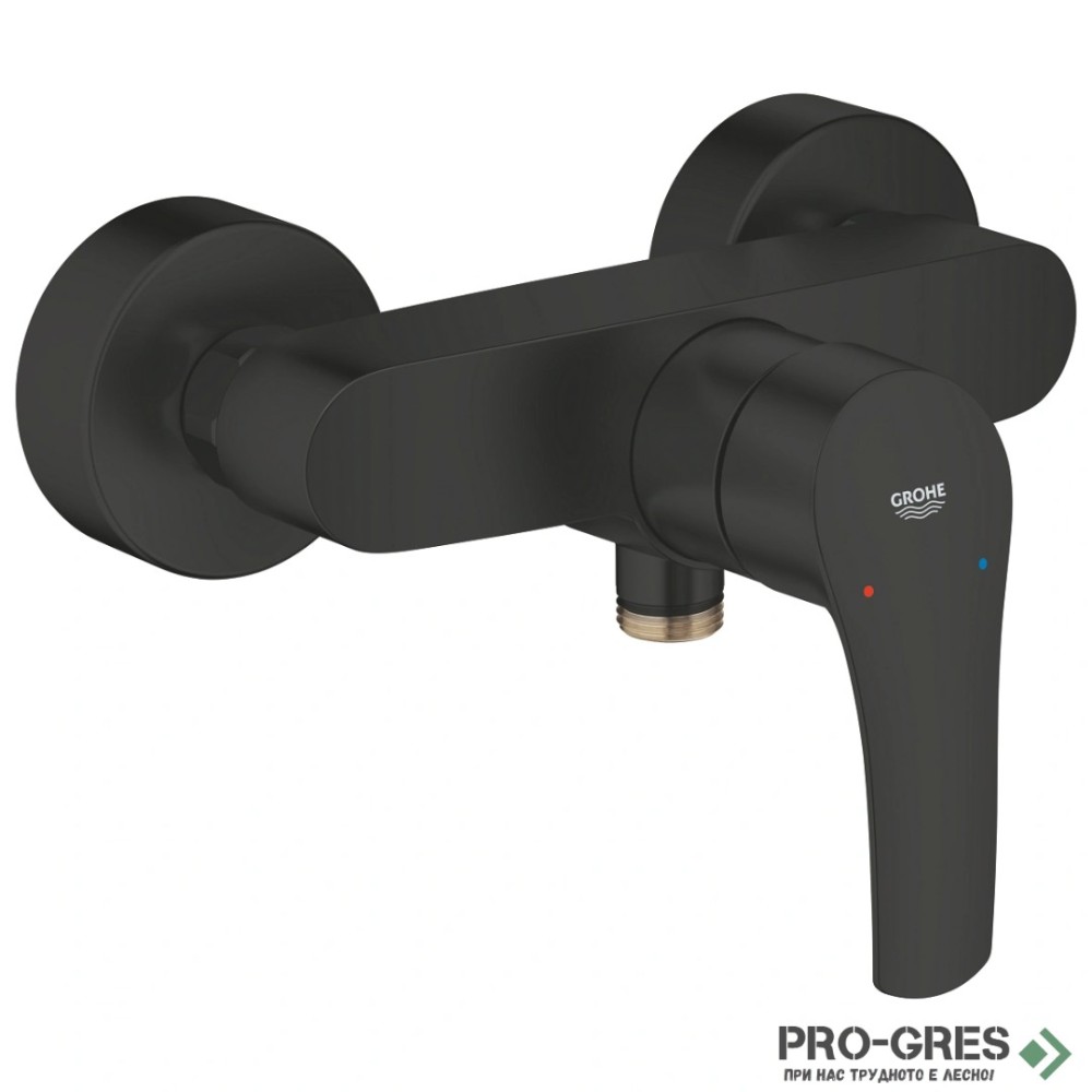 Смесител за душ, стенен, черен мат, Eurosmart, Grohe 335552433