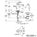 Смесител за умивалник, с изпразнител, черен мат, M-размер, Eurosmart, Grohe 233222433