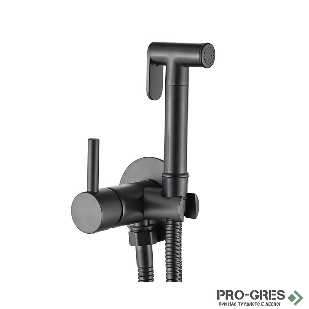 Промо комплект структура с черен бутон Grohe + Хигиенен душ AQG Taus + конзолна чиния Becrisa Magenta бяла