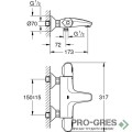 Смесител за вана/душ, термостатен, Grohtherm 1000, Grohe 348162433
