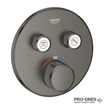 Термостатен смесител за вграждане,BRUSHED Hard Graphite ,Grohtherm SmartControl,Grohe 29119AL0